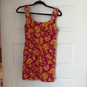 Floral Pink and Yellow Dress